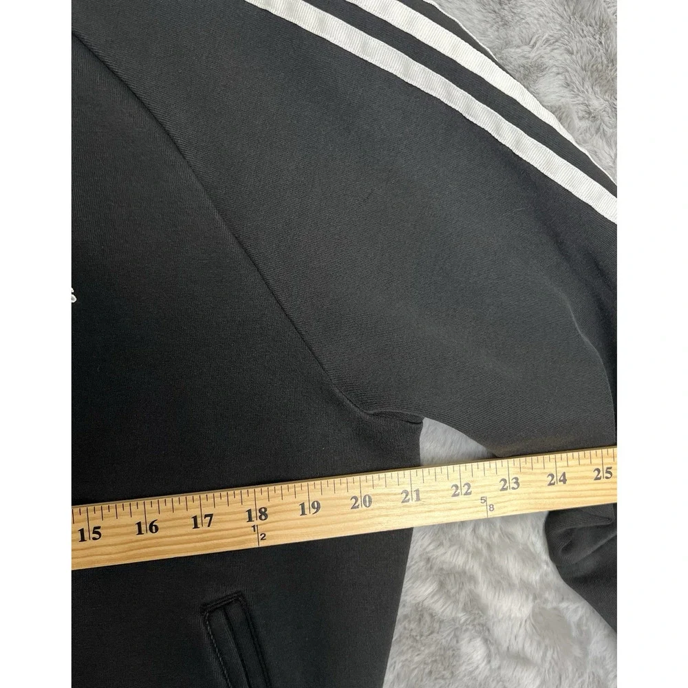 Adidas Track Jacket Top Large Print Women's Size Small Black‎ Faded READ - Picture 5 of 10